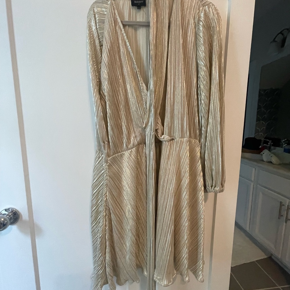 Bardot Metallic Gold Mini Dress